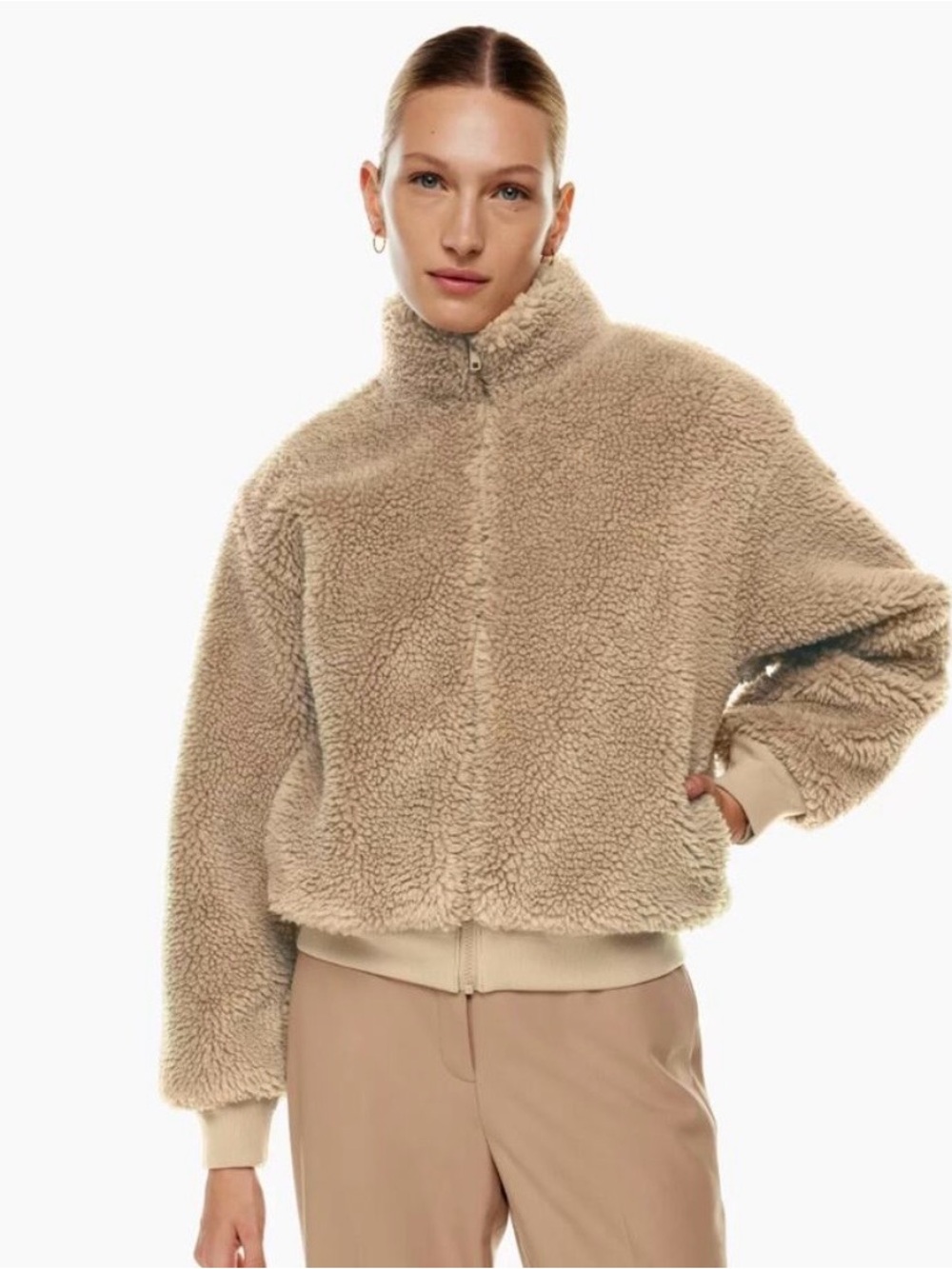 Aritzia Babaton~Antic Sherpa Bomber Jacket - Picture 2 of 5